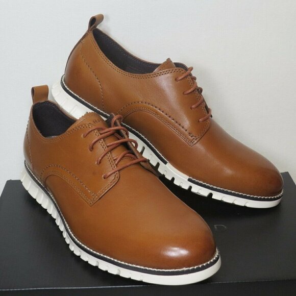 Cole Haan Zerogrand Wingtip Oxford Plain British Tan Men Shoe C35591 - Picture 2 of 13